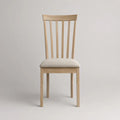Esszimmerstuhl aus massivem Eichenholz mit Polyesterbezug, Natur/Beige, 45 × 52 × 96 cm