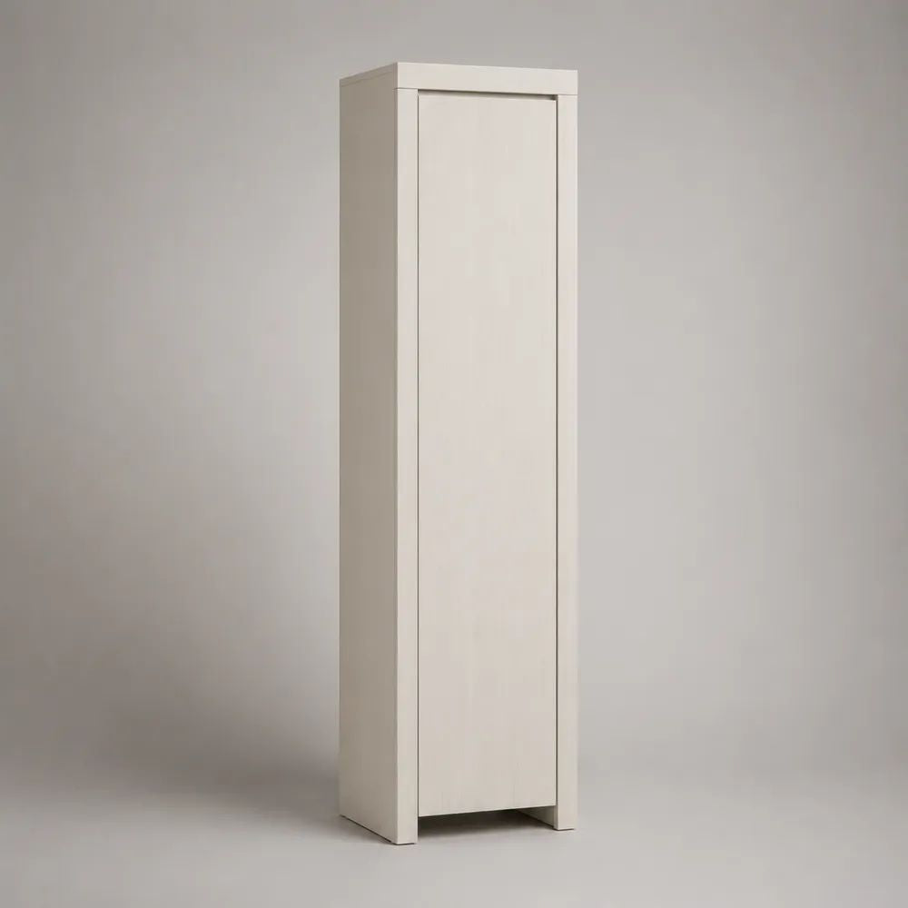 Schuhhochschrank mit 1 Tür aus melaminharzbeschichteter Spanplatte und MDF, Cremeweiß, 40 × 35 × 180 cm