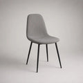 Gepolsterter Esszimmerstuhl mit Polyesterbezug und Stahlbeinen, Grau/Schwarz, 86 x 49 x 55 cm
